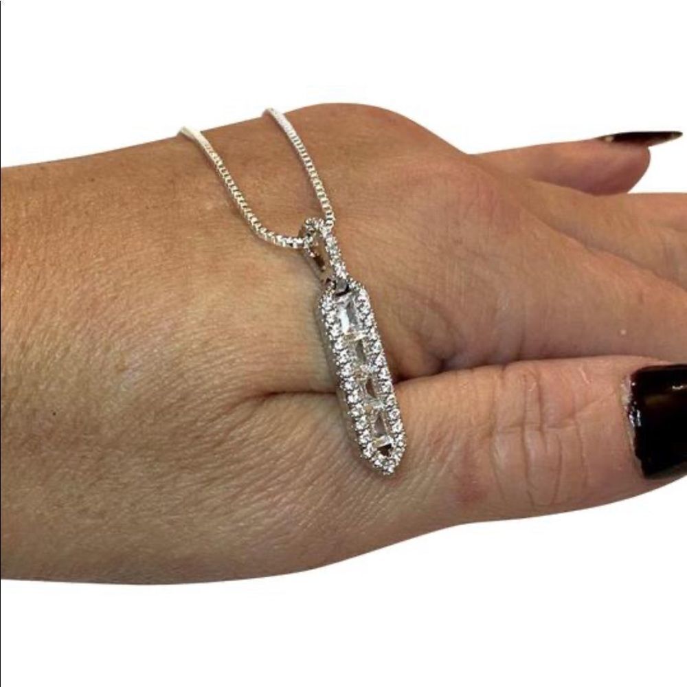 The Empire Estate inspired 925 White Sapphire Pendant necklace